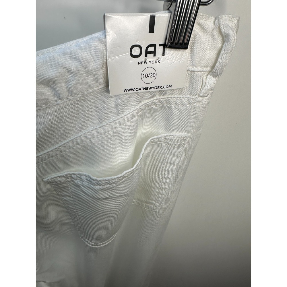 OAT New York White Wide Leg Lyocell Tie Waist Pant Size 10 NWOT Beach Resortwear - Picture 11 of 16